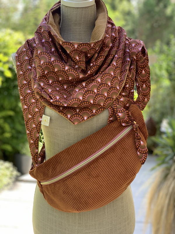 Sac Banane En Velours Côtelé Bleu – Fait Main, Sans étiquette – Pratique Et Tendance